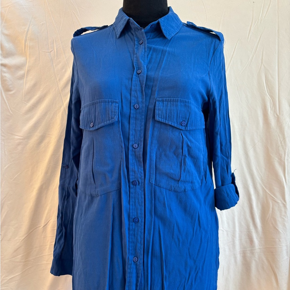 Mango Blue Button Down Shirt